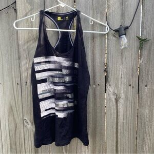 Athletic Works Black‎ Graphic Racerback Tank Top Womens XS Athletic Workout